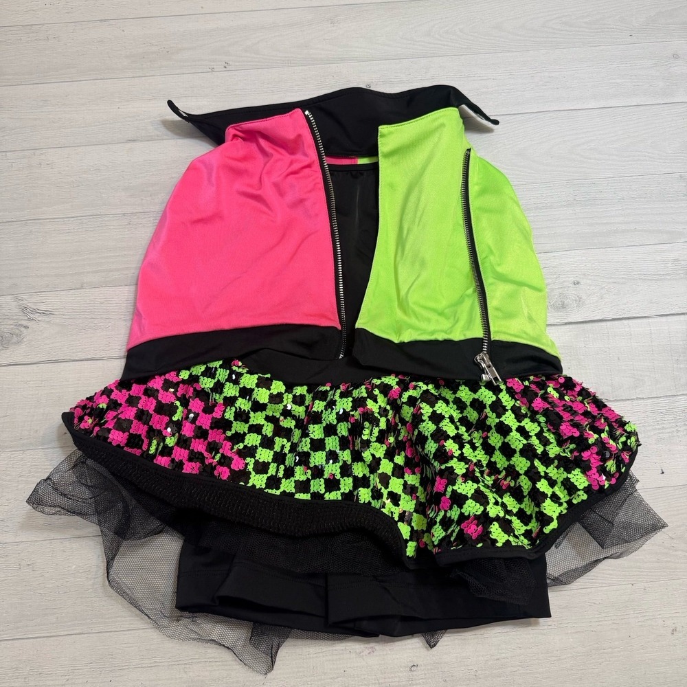 Revolution Dancewear neon green pink dance MOVE LIKE THIS RC23511 child‎ medium